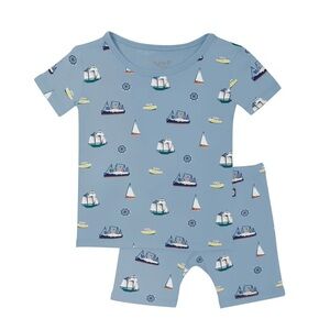 NWT Kyte Baby Short Sleeve Pajamas in Vintage Boats 2T